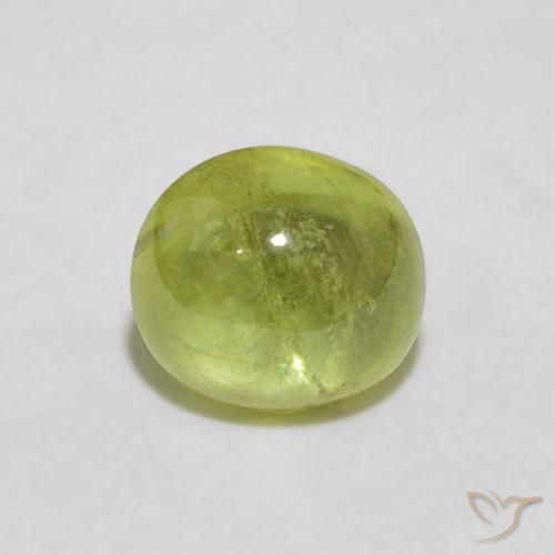 1.17ct Натуральный Желтовато-зеленый Сфен, Овал, Прозрачный