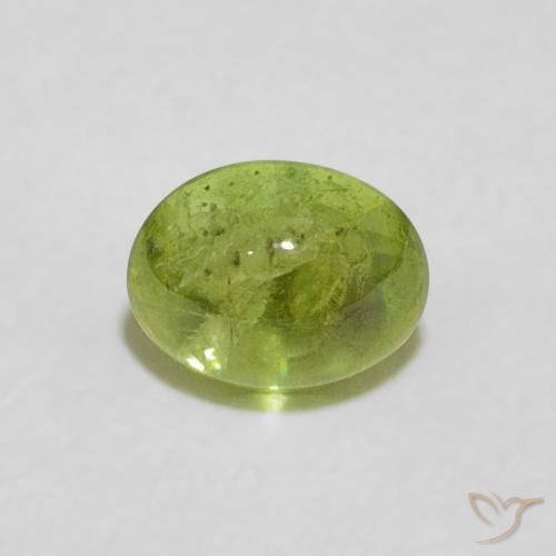 0.82ct Натуральный Ярко-зеленый Сфен, Овал, Прозрачный