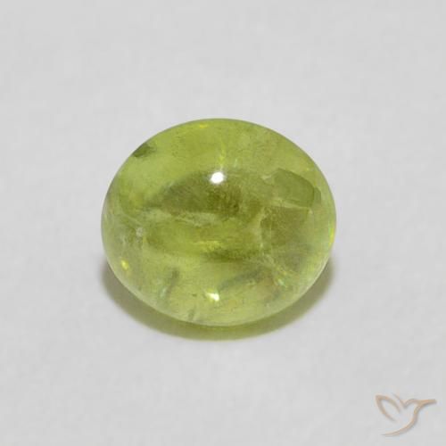 0.76ct Натуральный Ярко-зеленый Сфен, Овал, Прозрачный
