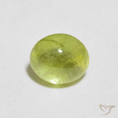0.85ct Натуральный Оливковый Зеленый Сфен, Овал, Прозрачный