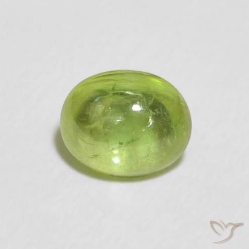 0.81ct Натуральный Ярко-зеленый Сфен, Овал, Прозрачный