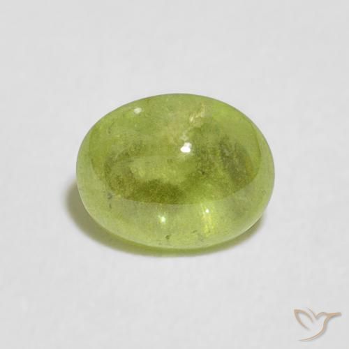 0.91ct Натуральный Средний зеленый Сфен, Овал, Прозрачный