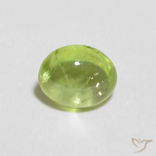 0.65ct Натуральный Ярко-зеленый Сфен, Овал, Прозрачный