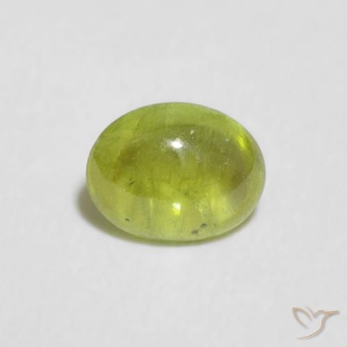 0.51ct Натуральный Оливковый Зеленый Сфен, Овал, Прозрачный