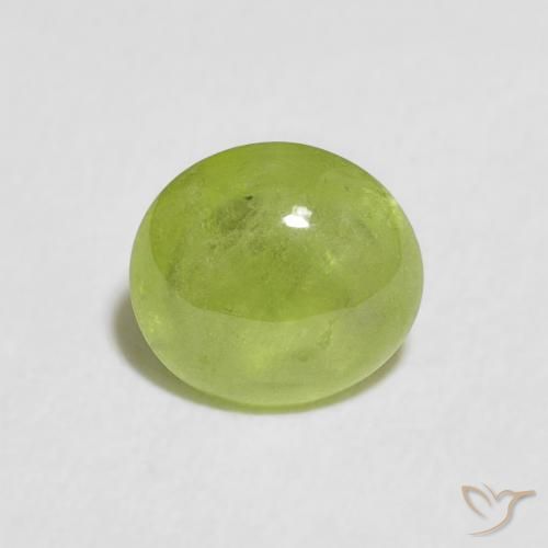 1.19ct Натуральный Ярко-зеленый Сфен, Овал, Прозрачный