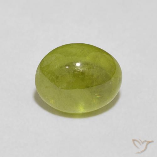 1.54ct Натуральный Оливковый Зеленый Сфен, Овал, Прозрачный