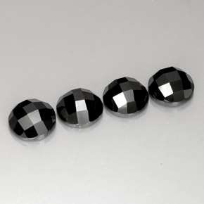  карата, натуральный Черный шпинель, Огранка Круг, Непрозрачный