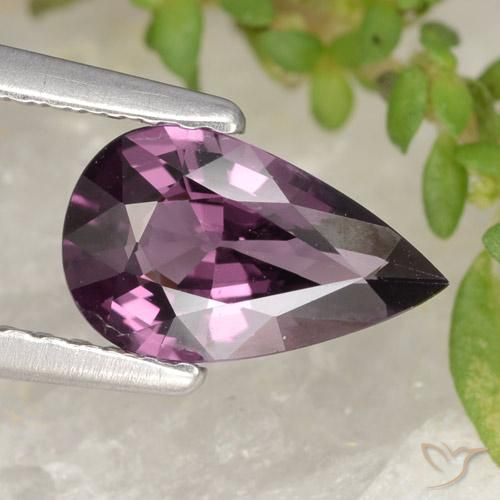 1.06ct Натуральный Темно-пурпурный шпинель, Форма груши, Чистота VVS