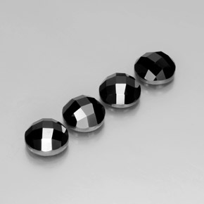 14.61 карата, натуральный Черный шпинель, Огранка Круг, Непрозрачный