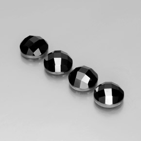 14.61 карата, натуральный Черный шпинель, Огранка Круг, Непрозрачный