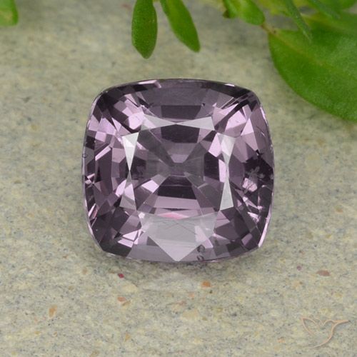 1.39ct Натуральный Средний пурпурный серый шпинель, Подушка, Чистота VS