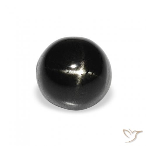 2.19ct Натуральный Черный Звездчатый Диопсид, Круглый, Непрозрачный