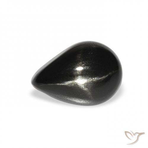 2.91ct Натуральный Черный Звездчатый Диопсид, Форма груши, Непрозрачный