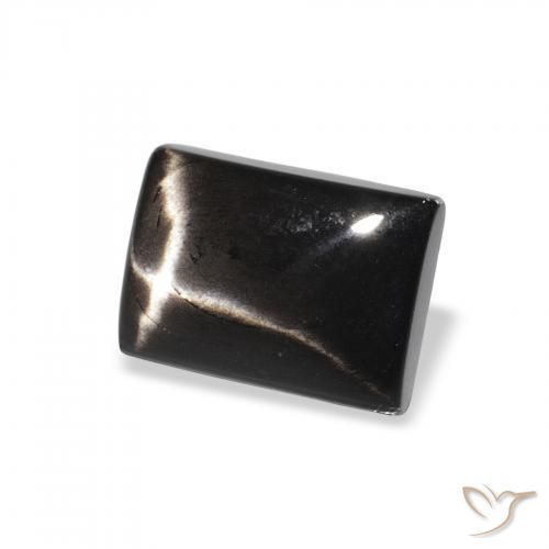 2.08ct Натуральный Черный Звездчатый Диопсид, Огранка Багет, Непрозрачный