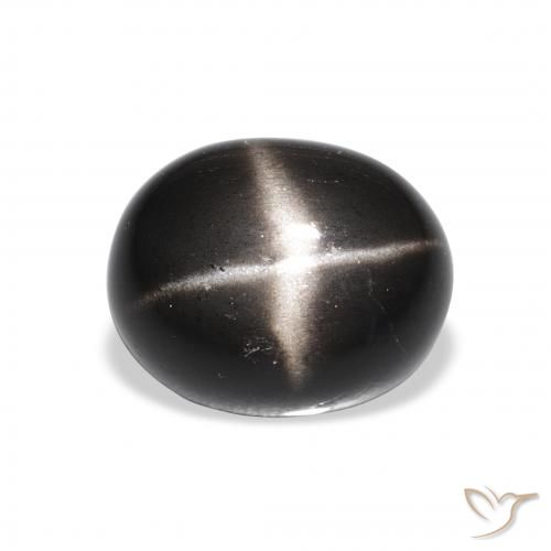 4.85ct Натуральный Черный Звездчатый Диопсид, Овал, Непрозрачный