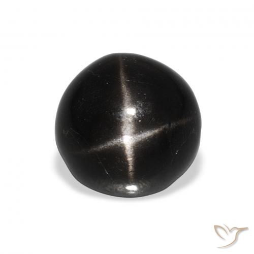 4.50ct Натуральный Черный Звездчатый Диопсид, Круглый, Непрозрачный