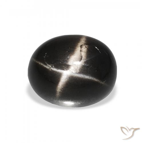 4.25ct Натуральный Черный Звездчатый Диопсид, Овал, Непрозрачный