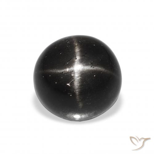 2.89ct Натуральный Черный Звездчатый Диопсид, Круглый, Непрозрачный