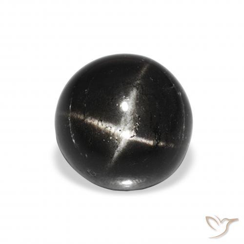 2.70ct Натуральный Черный Звездчатый Диопсид, Круглый, Непрозрачный