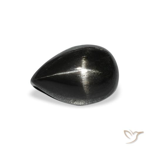 3.33ct Натуральный Черный Звездчатый Диопсид, Форма груши, Непрозрачный