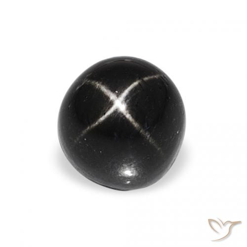 1.78ct Черный Звездчатый Диопсид, Круглый, Непрозрачный