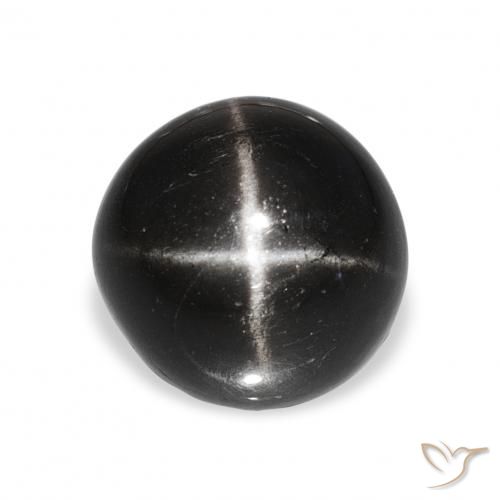 9.28ct Натуральный Черный Звездчатый Диопсид, Круглый, Непрозрачный