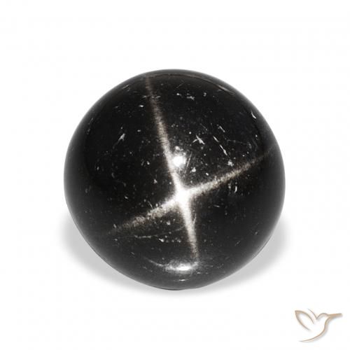 9.76ct Черный Звездчатый Диопсид, Круглый, Непрозрачный