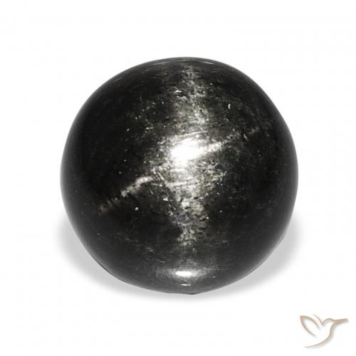 9.82ct Черный Звездчатый Диопсид, Круглый, Непрозрачный
