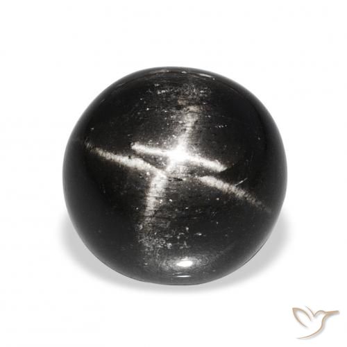 11.26ct Черный Звездчатый Диопсид, Круглый, Непрозрачный