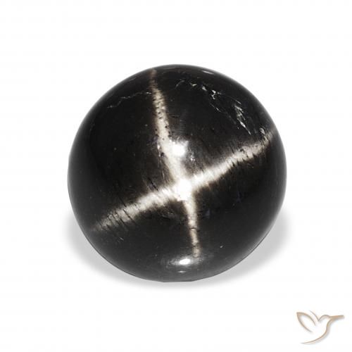 9.27ct Черный Звездчатый Диопсид, Круглый, Непрозрачный
