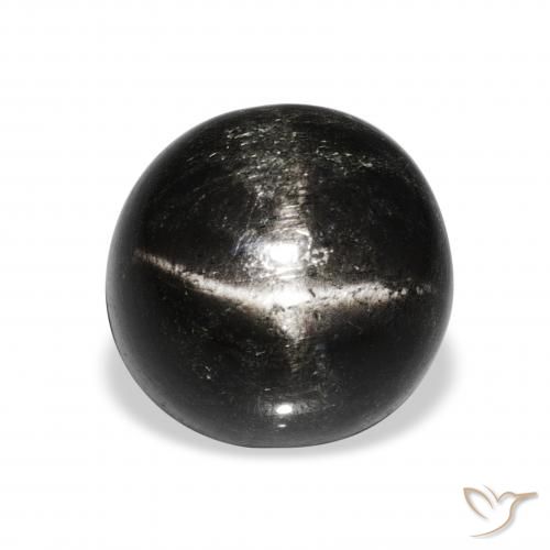 10.95ct Черный Звездчатый Диопсид, Круглый, Непрозрачный