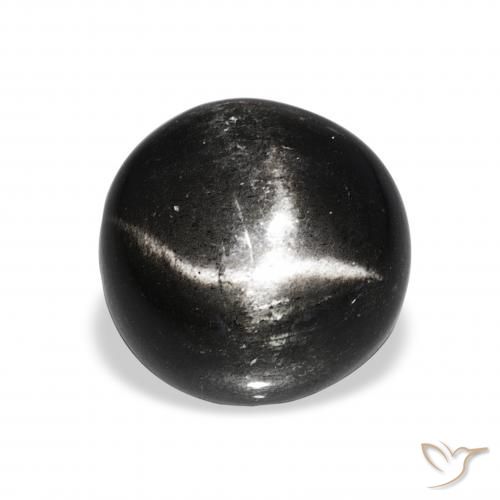 6.96ct Черный Звездчатый Диопсид, Круглый, Непрозрачный
