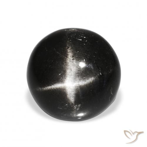 8.90ct Черный Звездчатый Диопсид, Круглый, Непрозрачный