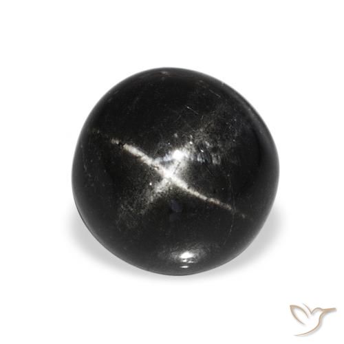 4.80ct Черный Звездчатый Диопсид, Круглый, Непрозрачный
