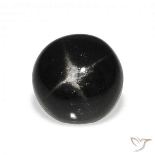 7.23ct Натуральный Черный Звездчатый Диопсид, Круглый, Непрозрачный