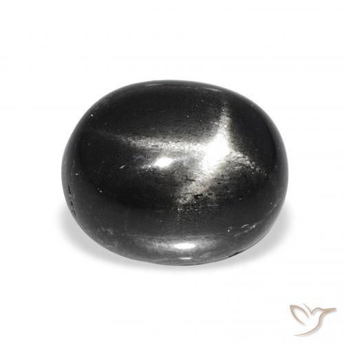 7.08ct Черный Звездчатый Диопсид, Овал, Непрозрачный