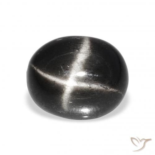 6.48ct Черный Звездчатый Диопсид, Овал, Непрозрачный