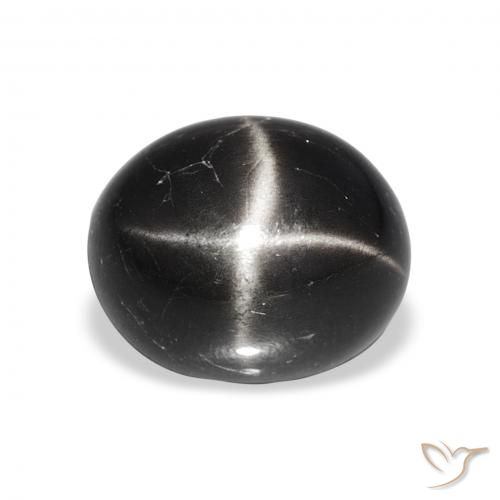 6.78ct Черный Звездчатый Диопсид, Овал, Непрозрачный