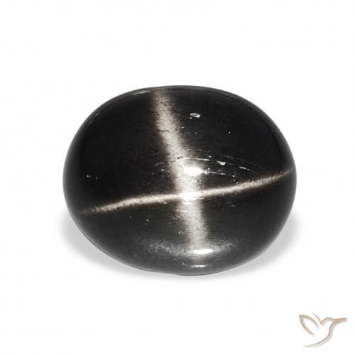 7.15ct Черный Звездчатый Диопсид, Овал, Непрозрачный