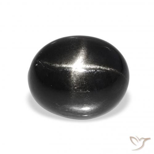 7.64ct Черный Звездчатый Диопсид, Овал, Непрозрачный