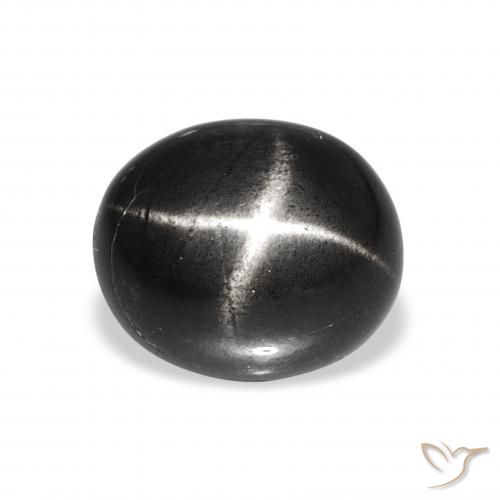 5.74ct Черный Звездчатый Диопсид, Овал, Непрозрачный
