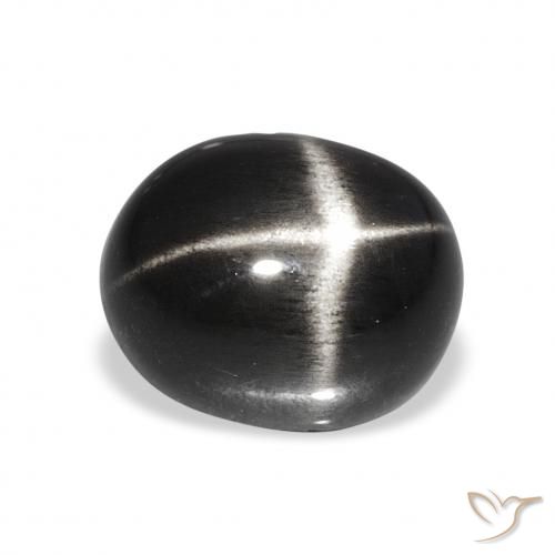 6.78ct Черный Звездчатый Диопсид, Овал, Непрозрачный