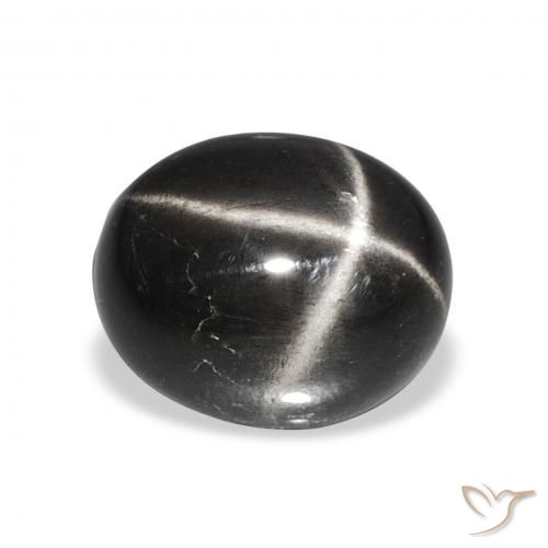 6.35ct Черный Звездчатый Диопсид, Овал, Непрозрачный