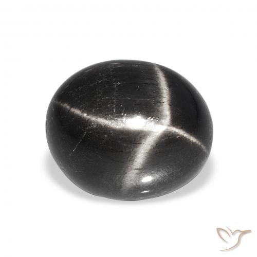 6.58ct Черный Звездчатый Диопсид, Овал, Непрозрачный