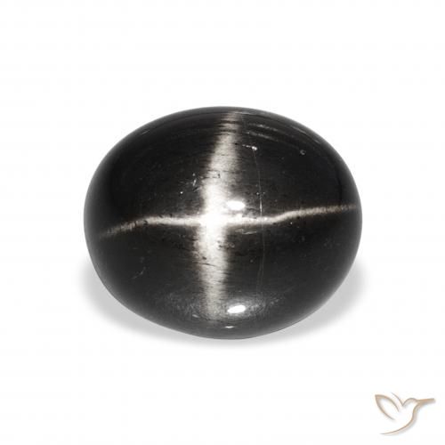 6.98ct Черный Звездчатый Диопсид, Овал, Непрозрачный