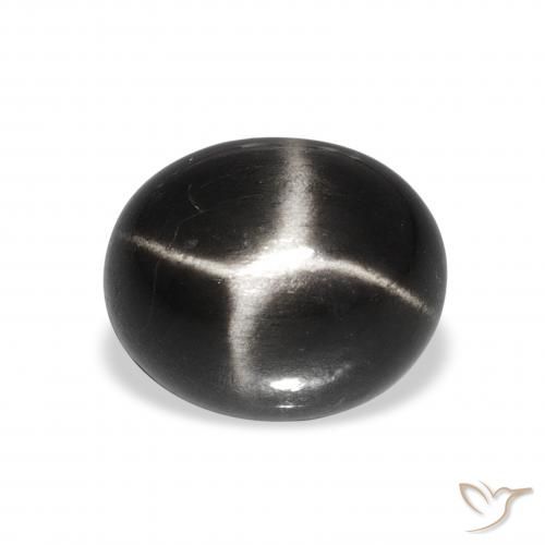 6.30ct Черный Звездчатый Диопсид, Овал, Непрозрачный