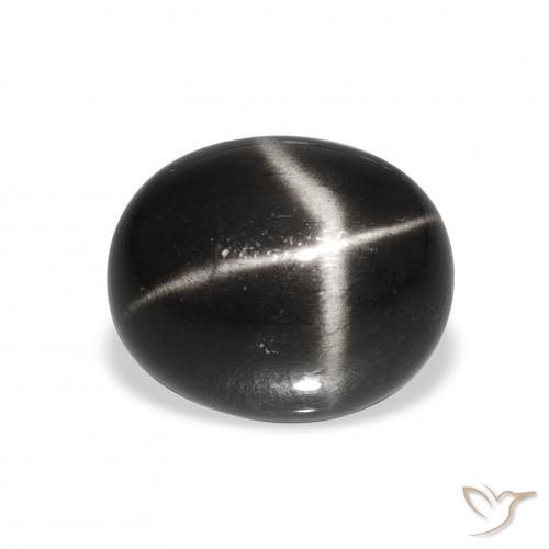 7.59ct Черный Звездчатый Диопсид, Овал, Непрозрачный