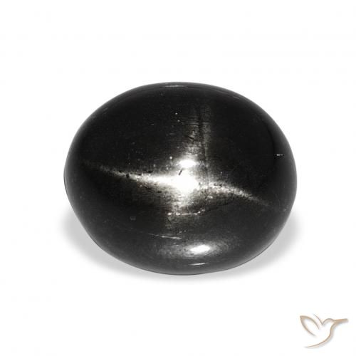 6.48ct Черный Звездчатый Диопсид, Овал, Непрозрачный