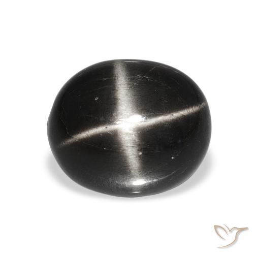 6.11ct Черный Звездчатый Диопсид, Овал, Непрозрачный