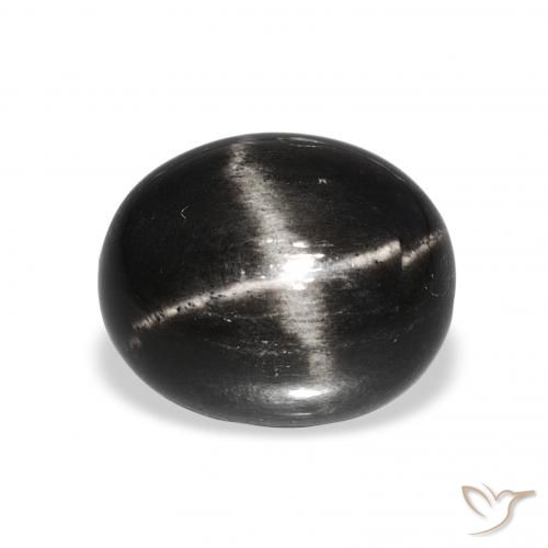 7.29ct Черный Звездчатый Диопсид, Овал, Непрозрачный